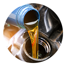 Pouring engine oil